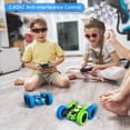 thumbnail image 5 of Hamdol Remote Control Car for 6-12 Year Old Double Sided 360°Rotating 4WD RC Cars with Headlights 2.4GHz Electric Rechargeable Race Stunt Toy Car for Boys Girls Birthday (Blue&Green), 5 of 5