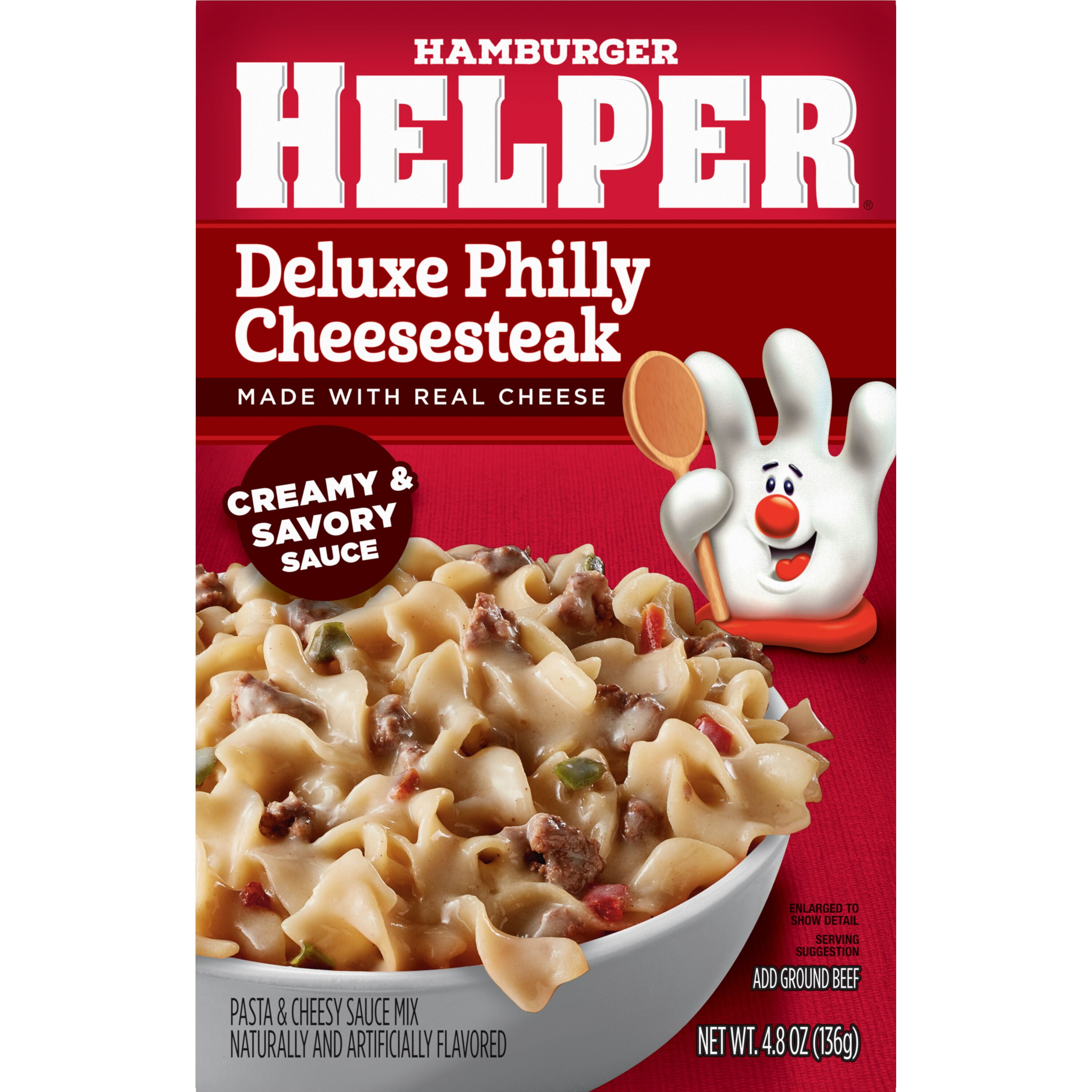 (8 pack) Hamburger Helper Pasta Deluxe Philly Cheesesteak, 4.8 Ounces Box