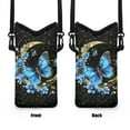 thumbnail image 6 of SEANATIVE Mini Crossbody Cellphone Bag for Women Water Resistant Small Phone Wallet Purse with Shoulder Strap Phone Case for iPhone 11/10/9, 8'' x 4'', Blue Butterfly Flowers Moon Black, 6 of 7