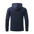 thumbnail image 2 of Youthup Men's Solid Color Fleece Hooded Jacket - Lightweight Wind-Resistant Zip Front Sports Outerwear for Fall, 2 of 8