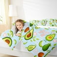 thumbnail image 4 of Manfei Avocado Queen Comforter Set,Cute Fruit Bedding Sets,Green Blue Pink Bedding Comforter Set For Girls Boys,Luxury Bedroom Decor,3 Pieces, 4 of 8