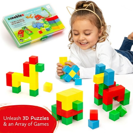 JitteryGit Dinosaur Magnetic Blocks Puzzle | 40 Educational STEM Magnets for Kids...