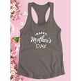 thumbnail image 3 of Mothers Day White Brush Racerback Tank Women -Image by Shutterstock, Female Large, 3 of 4
