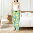 thumbnail image 4 of Logiee Yellow Lemon Print Women Pajama Pants,Comfy Pj Bottom with Pockets & Drawstring,Stretch Casual Sleepwear-XX-Large, 4 of 6