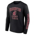 thumbnail image 2 of Men's Fanatics Black Washington State Cougars Distressed Arch Over Logo Long Sleeve T-Shirt, 2 of 3