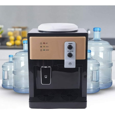 Countertop Water Cooler Portable Hot & Cold Water Dispenser 3 in 1 Top Loading Water Cooler Dispenser 110V Electric Water Dispenser for Offices Bar Home Kitchen, Holds 3 or 5 Gallon Bottles