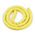 thumbnail image 2 of 10strands Handmade Polymer Clay Beads Strands for DIY Jewelry Crafts Supplies Heishi Beads Disc/Flat Round Yellow 6x0.5~1mm Hole: 1.8mm about 290~320pcs/strand 15.75 inch~16.14 inch(40~41cm), 2 of 2