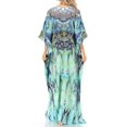 thumbnail image 2 of Sakkas Yeni Women's Short Sleeve V-neck Summer Floral Long Caftan Dress Cover-up - 475 - One Size, 2 of 5