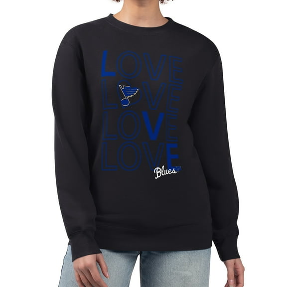 Women's G-III 4Her by Carl Banks  Black St. Louis Blues Lots Of Love Team Logo Graphic Pullover Sweatshirt