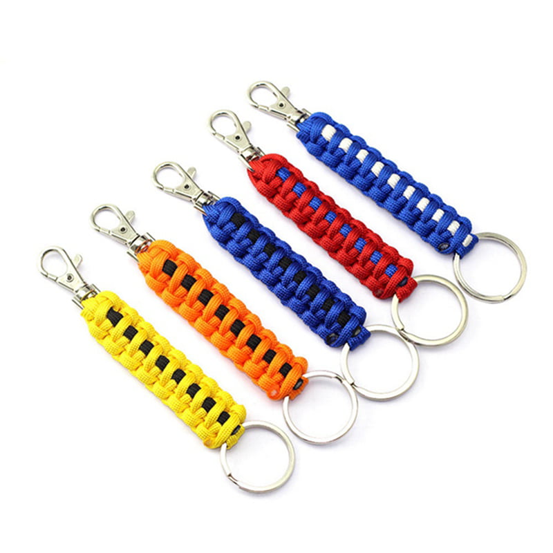 paracord keychain outdoor safety survival gear rope keyring carabiner kits FA Kq 