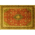 thumbnail image 1 of Ahgly Company Indoor Rectangle Medallion Yellow Traditional Area Rugs, 2' x 5', 1 of 4
