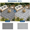thumbnail image 5 of HIWEAVER Gray/White 9'x 12' Outdoor Rug Garden Decor Geometric Floral Carpet Plastic Straw Waterproof Reversible Patio Area Rug for Balcony Deck Picnic Portable Camping Mat, 5 of 8
