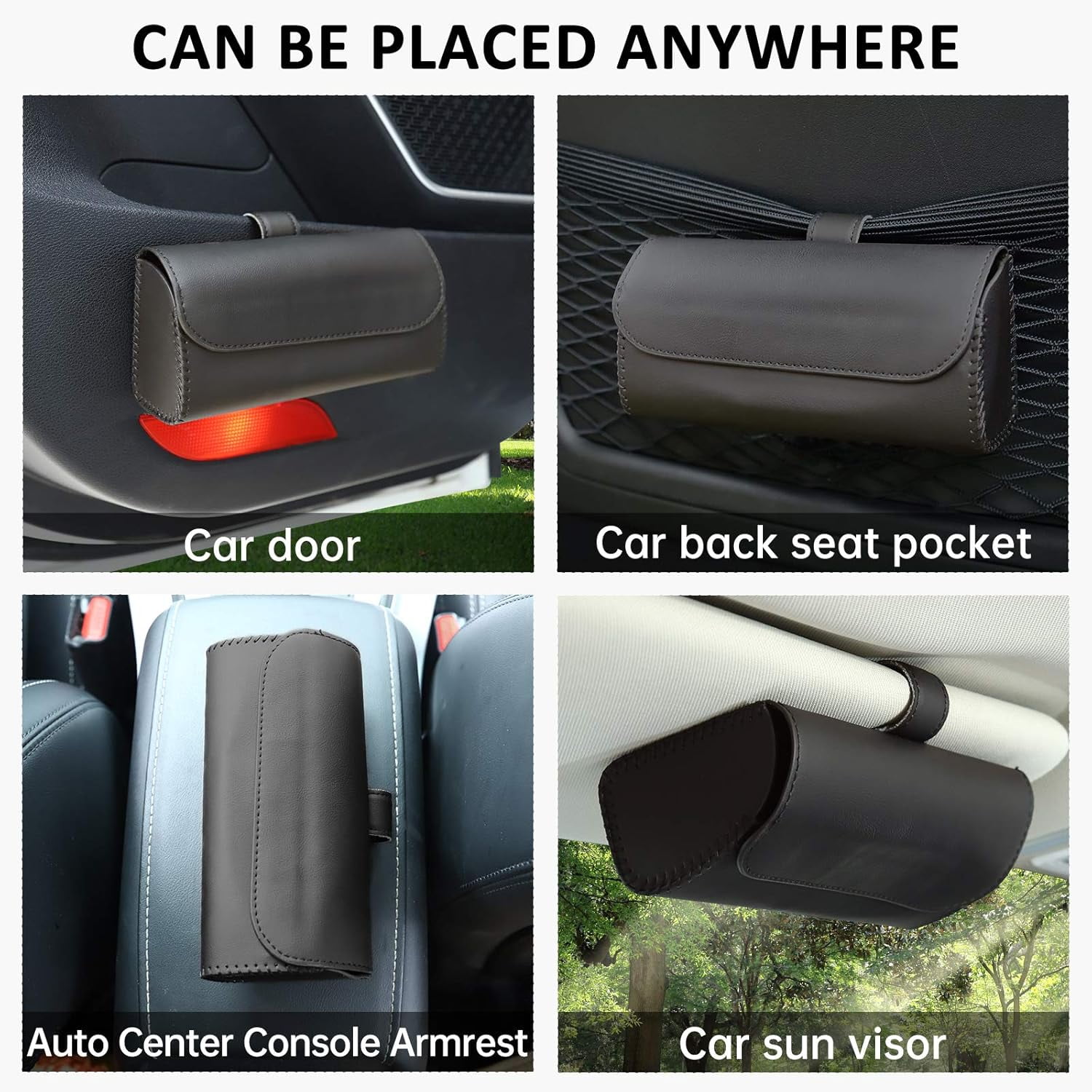 Chasenew Sunglasses Holder for Car Sun Visor, Auto Eyeglasses Protective Storage Case, Vehicle Visor Accessories Organizer Box （Black, Black-2）