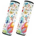 thumbnail image 2 of 2-Pack Seat Belt Covers with Flannel Seatbelt Shoulder Strap Case Adjustable Straps Soft Padding for Car Watercolor Colorful Floral Small, 2 of 8
