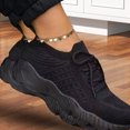 thumbnail image 6 of Joernso 1 Pair Women Walking Shoes Anti-skid Rubber Soles Lace-up Platform Shoes Slip On Comfort Casual Flats Foam Insole Tennis Sneakers for Gym Running, 6 of 8