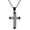 C-silver-60cm chain, variant on Cross Necklace for Men,Stainless Steel Black Silver Jesus Christ Crucifix Pendant Necklaces Meaningful Religious Jewelry,60cm Rolo Chain