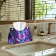thumbnail image 5 of SEANATIVE Starry Night Tissue Box Cover Rectangle Tissue Box Holder for Bathroom Butterfly Tissue Holder for Kitchen PU Leather Tissue Box Organizer for Car Soft Facial Tissue Case Home Decor 2 Pcs, 5 of 7