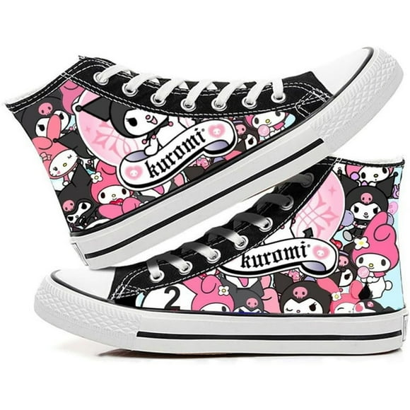 Hello Kitty Sneakers Non-Slip Casual Shoes for Men and Women Cute Cartoon Canvas Shoes Lacing High-Top Shoes Shoes for Women Girls