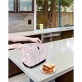 thumbnail image 3 of Pink Floral Toaster Cover 2 Slice, Small Kitchen Appliance Covers, Retro Blossom Flower Botanical Country Toaster Oven Cover with Loop, Bread Machine Cover Polyester Dust Cover Protection, 3 of 4