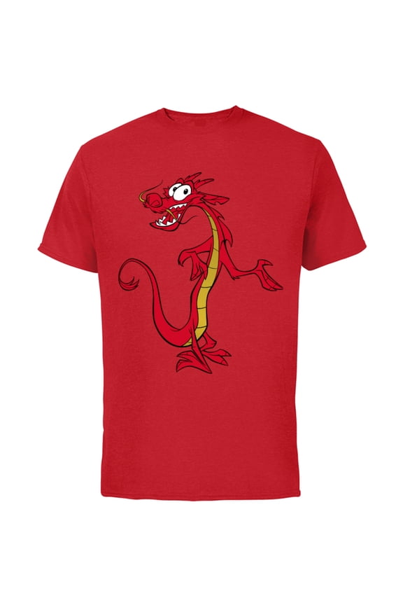 Mulan Mushu Dragon T-Shirt - Short Sleeve Cotton T-Shirt for Adults - Customized-Red