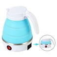 thumbnail image 2 of Hervidor plegable, hervidor de camping Hervidor de agua Hervidor de silicona plegable Hervidor de viaje con fondo de acero inoxidable 0,6 litros Ideal para camping o viajes en moto (azul claro) Xemadio LKX-0891, 2 of 7
