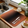 thumbnail image 5 of Ombre Dish Drying Mat 18x24 inch Orange and Black Gradient Super Absorbent Microfiber Dish Drying Pad for Kitchen Countertops Sink Dish Drainer Racks Coffee Bar Mats 2 Pack, 5 of 8