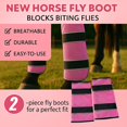 thumbnail image 4 of Colenumone Botas anti-moscas para caballos 2 unidades, malla transpirable color morado, 4 of 9