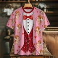thumbnail image 1 of Xuyuer Valentine's Day Women's Tshirts Holiday Party Funny Costume 3D Print Funny Tuxedo Graphic T-Shirt Novelty Short Sleeve Crewneck Shirt Circus Costume Showman T-Shir, 1 of 9