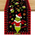 thumbnail image 1 of Juego de 4 manteles individuales navideños con texto en inglés "Merry Grinchmas", 12.0 x 18.0 in, manteles individuales navideños, manteles navideños de invierno para decoración de fiestas, cocinas y, 1 of 4