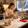 thumbnail image 5 of DIY Christmas Candy House Ornaments Gingerbread House Kit Tabletop Decor Holiday Art Craft Gift for Adults, 5 of 9