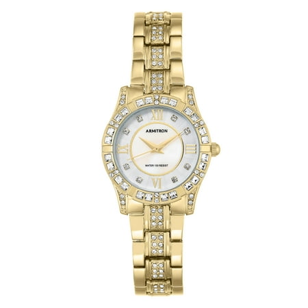 Gold Tone Floating Crystal Watch - Women's Gold-Tone Crystal Dress Watch