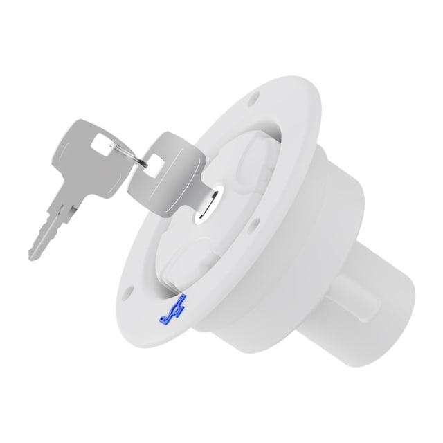 jinwen RV Gravitation Waters Fill Cap 2 Keys Water Filling Port for RV Trailer White