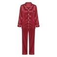 thumbnail image 4 of Clothing 2025 Women's Pajama Set, 2 Piece Lounge Outfits V Neck Y2K Sleep Set Fall Long Sleeve Long Pants With Pockets Pjs Set, 4 of 5