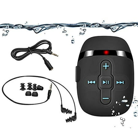 Waterproof MP3 Player for Swimming and Running,Underwater Headphones with Short Cord, Shuffle Feature