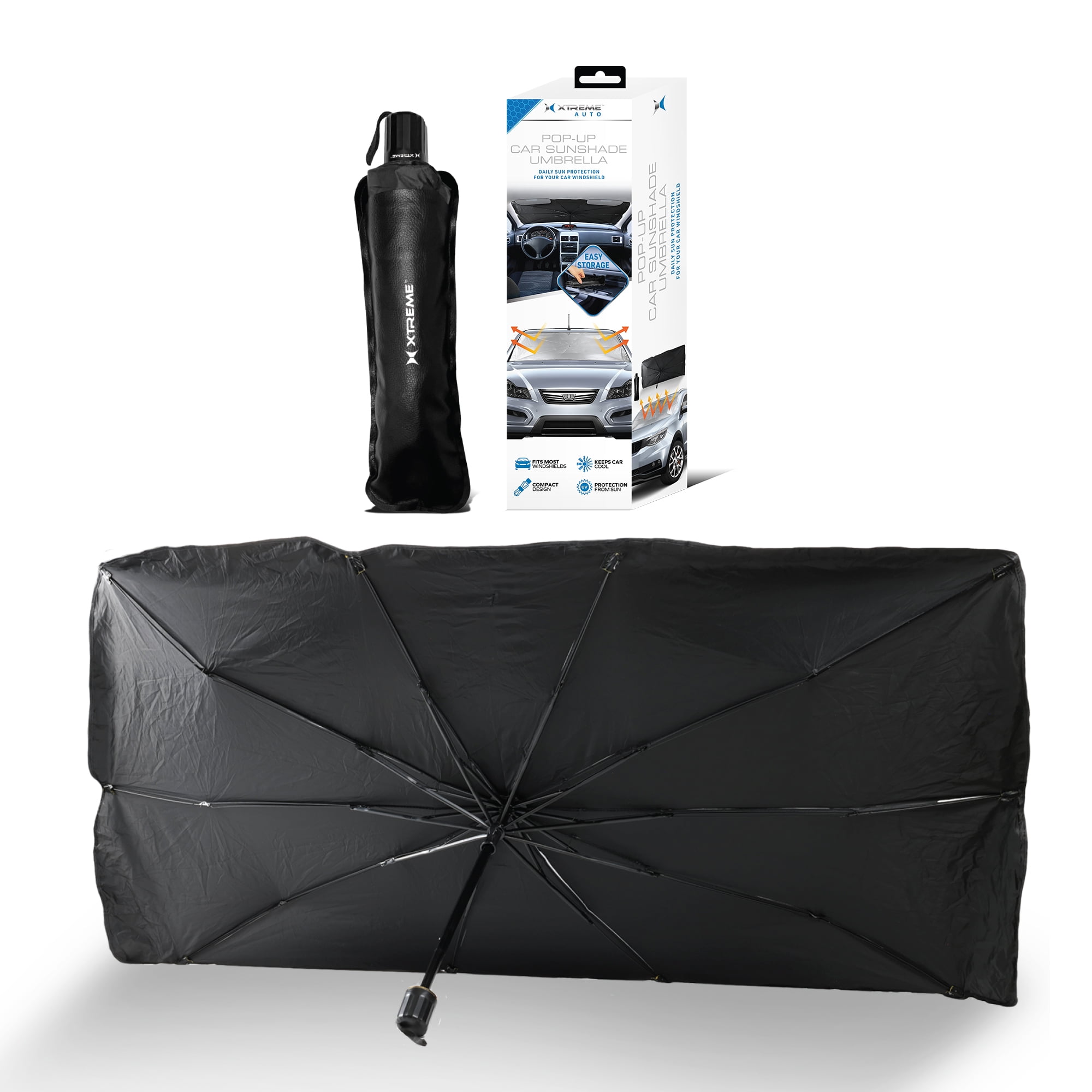 2 SETS Solar Shade 3 Piece Sunshade Set JUMBO for Car Truck SUV 34x64
