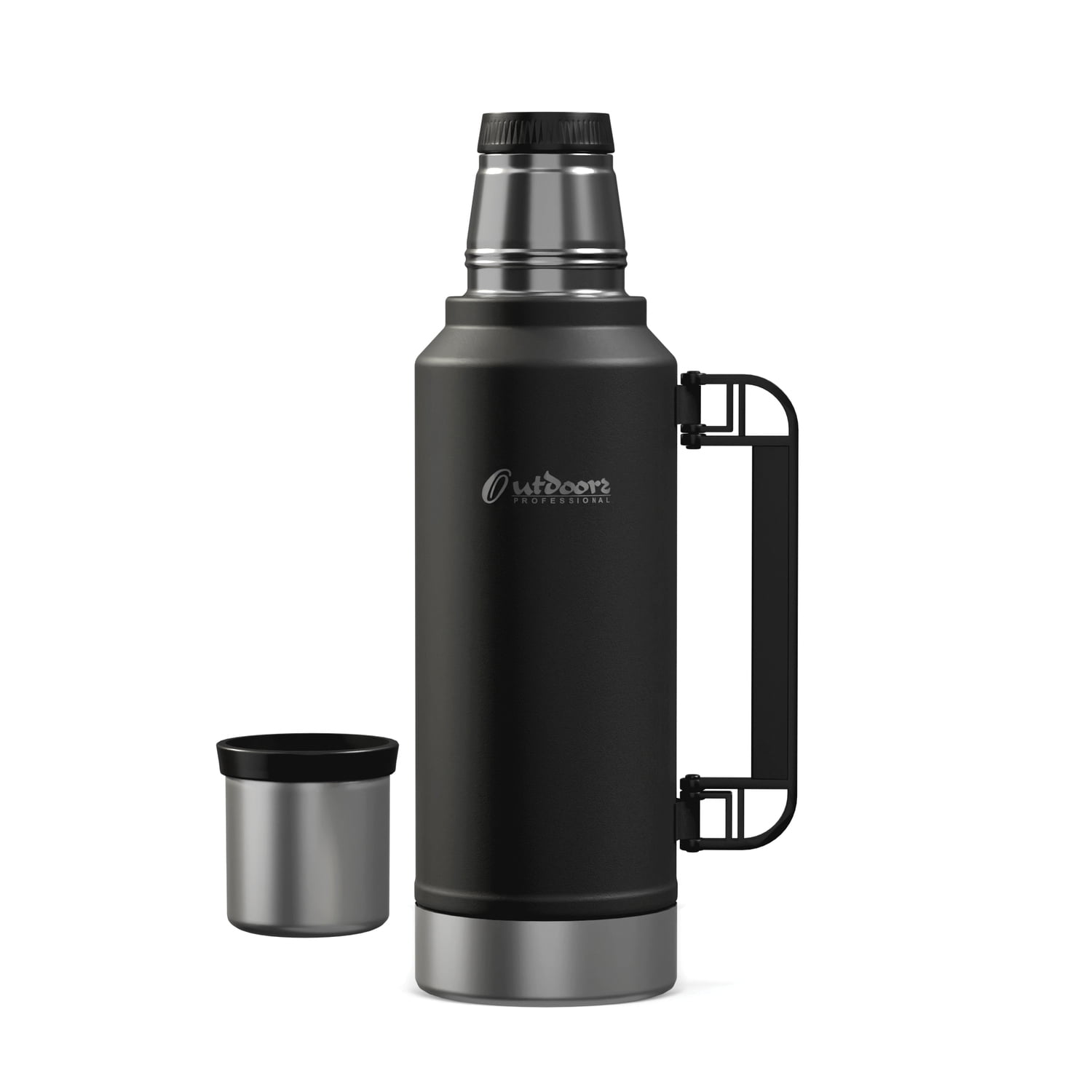 Outdoors Professional Stainless-Steel Termo Classic Vacuum Bottle with Carry Handle (33 Oz.; Black), OUTD9355