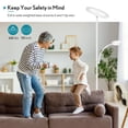 thumbnail image 1 of OUTON LED Lampadaire avec Lampe Latérale Debout avec Télécommande pour Salon Blanc, 1 of 6