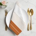 thumbnail image 2 of Orange Beige Stripe Cloth Napkins, Modern Art Horizontal Striped Washable and Reusable Dinner Napkins Set of 8, Table Napkin for Kitchen Party Birthday Wedding Hotel Housewarming 20"x20", 2 of 9