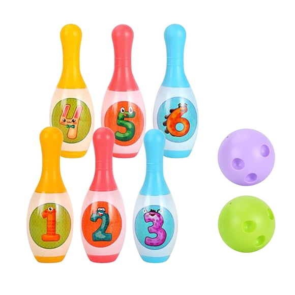 Jeu de Quilles pour Enfants Ensemble de Quilles 8 Pcs pour Garçons et Filles Sports de Plein Air Ballon Jeux Interactifs Parent-Enfant Jouets d'Intérieur et d'Extérieur Abs