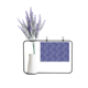 thumbnail image 1 of Pintado a mano de la flor blanca planta tulipa Tarjeta de jarrón de lavanda artificial, 1 of 3