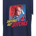 thumbnail image 3 of Chucky - Snitches Get Stitches - Womens Short Sleeve Graphic T-Shirt, 3 of 5