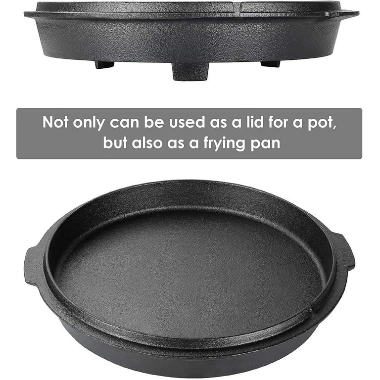  Camping Dutch Oven,9 Qt Pre-Seasoned Camping Cookware Pot With  Lid - Lid Lifter,Cast Iron Deep Pot with Metal Handle for Camping Cooking  BBQ Baking Campfire Modern Black: Home & Kitchen