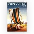 thumbnail image 2 of Corpus Christi, Texas, Beach Chair and Ball (16x24 Giclee Gallery Art Print, Vivid Textured Wall Decor), 2 of 3