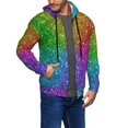 thumbnail image 5 of JUNZAN Colorful Glitter Print Men's Zip Up Hoodie Athletic Hoodies Long Sleeve Hooded Sweatshirts With Pockets (S-3XL), 5 of 6