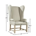 thumbnail image 2 of Lisbon Linen & Oak Wingback Armchair with Exposed Nailheads, 2 of 8