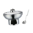 thumbnail image 3 of Estufas de alcohol Olla caliente Plato para calentar de acero inoxidable Portátil con tapa, Cuchara Olla caliente individual Olla caliente de alcohol argén, 3 of 8