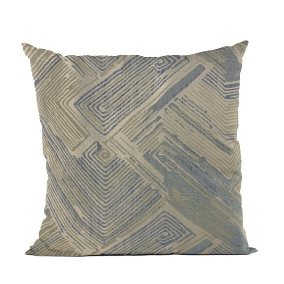 Plutus Brands Blue, Beige Plutus Hidden Tour Abstract Luxury Throw Pillow 20 in x 20in, Double Sided 20" x 20"