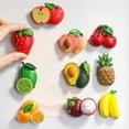 thumbnail image 2 of 10Pcs 3D Resin Fruit Fridge Magnets - Cute Funny Shapes (Pineapple/Strawberry etc.), Strong Magnet, for Refrigerators/Whiteboards, Decorative, 2 of 4
