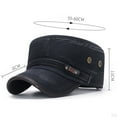 thumbnail image 7 of ZJXFGS Cadet Hat Military Hats For Men Unisex Cadet Cap Washed Cotton Vintage Corps Hat Flat Top Cap For Men Women Military Cap Black A, 7 of 7