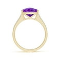 thumbnail image 2 of ANGARA Natural Cushion 3.5 ct Amethyst Cocktail Ring with Diamonds in 14K Yellow Gold for Women (Size-10mm) | February Birthstone, Anniversary, Jewelry Gift for Women | Natural Amethyst Ring, 2 of 8